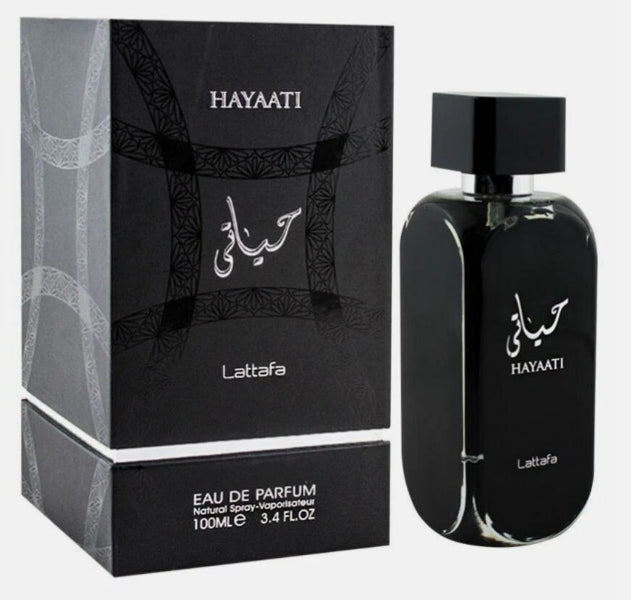 Lattafa Hayati Black Eau de Parfum for Men & Women – Long Lasting Woody Aromatic Unisex Perfume