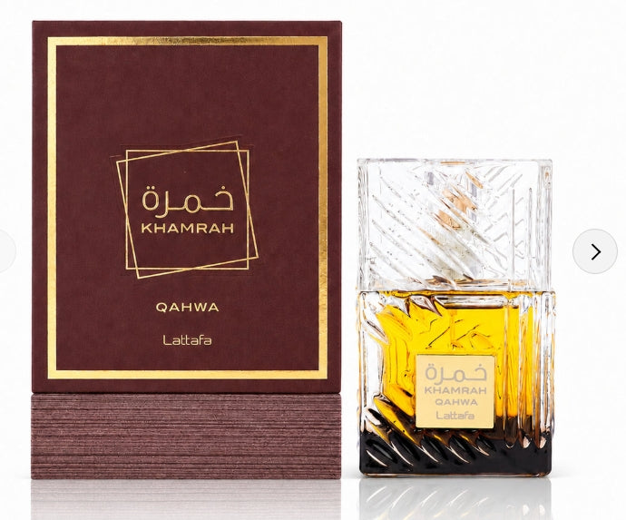 Lattafa Khamrah Eau de Parfum Brown 3.4 oz Unisex Long Lasting Fragrance